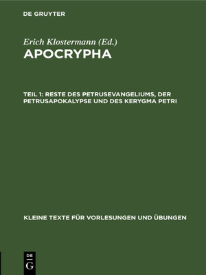 cover image of Reste des Petrusevangeliums, der Petrusapokalypse und des Kerygma Petri